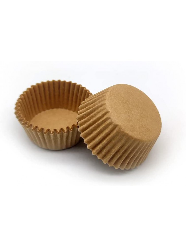 Mombake Unbleached Mini Cupcake Liners Natural Greaseproof Paper Muffin Baking Cups 500-Count - B3K3H46IN