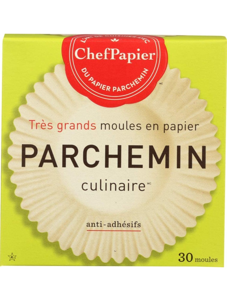 PaperChef Natural Release Coated Parchment Baking Cups 30-Cups X-Large - B3YGVGRC6