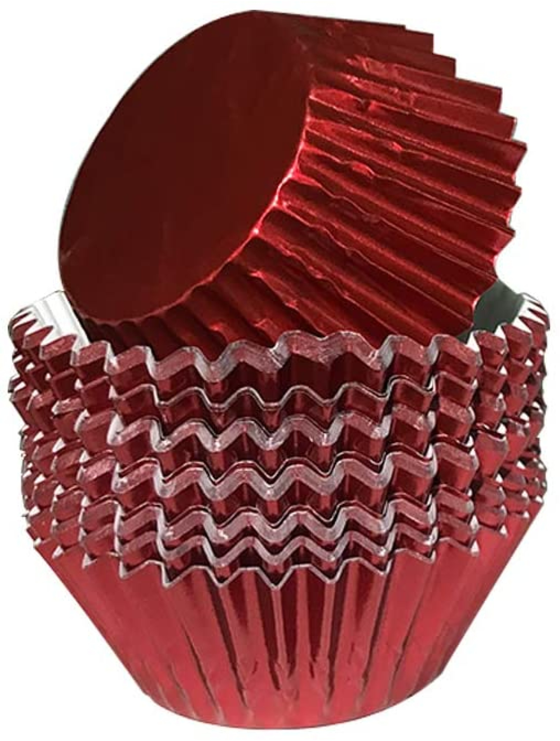 Pinwei 100 Pieces Standard Cupcake Cup Liners Foil Baking Cups Foil Cupcake Liners for Baking Muffin and Cupcakes Decoration Cups Red - B4H4Z2C2V