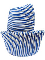 Regency Wraps Greaseproof Baking Cups Blue Pisa Stripe 40-Count Standard. - B5GVE89JH