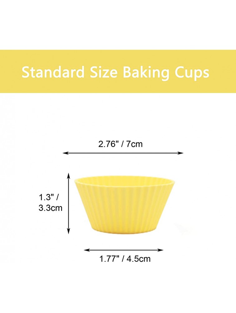 SAWNZC Silicone Baking Cups Reusable Muffin Liners Cupcake Molds 12packs in 6 Rainbow Colors - BX2JRB4DO