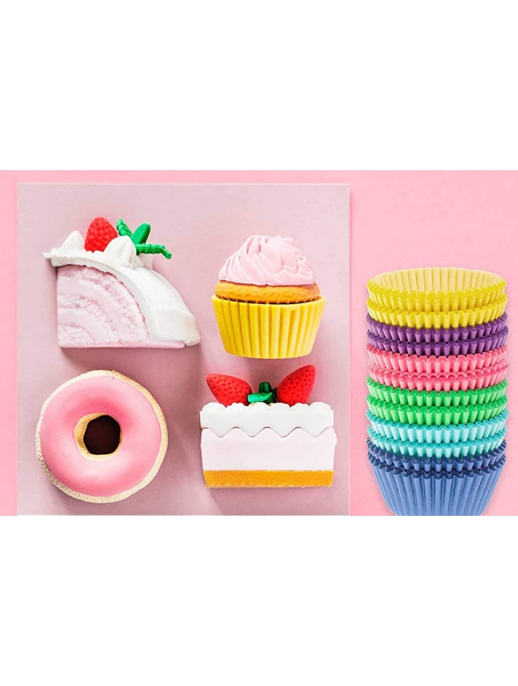Selizo 600 Pcs Cupcake Liners Cupcake Wrappers Cupcake Paper Baking Cups for Cake Balls Muffins Cupcakes and Candies Assorted Bright Colors - BTYMPWG6Z