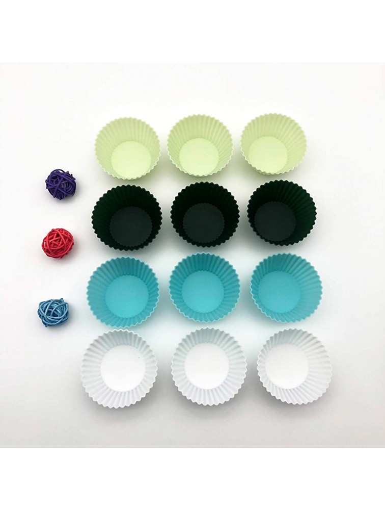 TeaRoo Silicone Baking Cups Reusable 24 Pack Cupcake Liners Muffin Cups Nonstick Standard Size Cupcake Holder Molds Muffins Cup Molds - BYRP517AQ