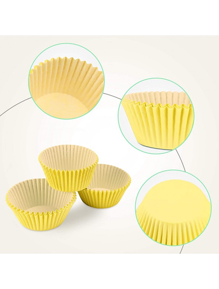 TRUSBER Baking Cups 100 pieces Paper Cupcake Liners Wrappers Nonstick Muffin Molds Baking Cup Holders for Wedding Birthday Baby Shower or Holiday Party Yellow - BF3QESQ4B
