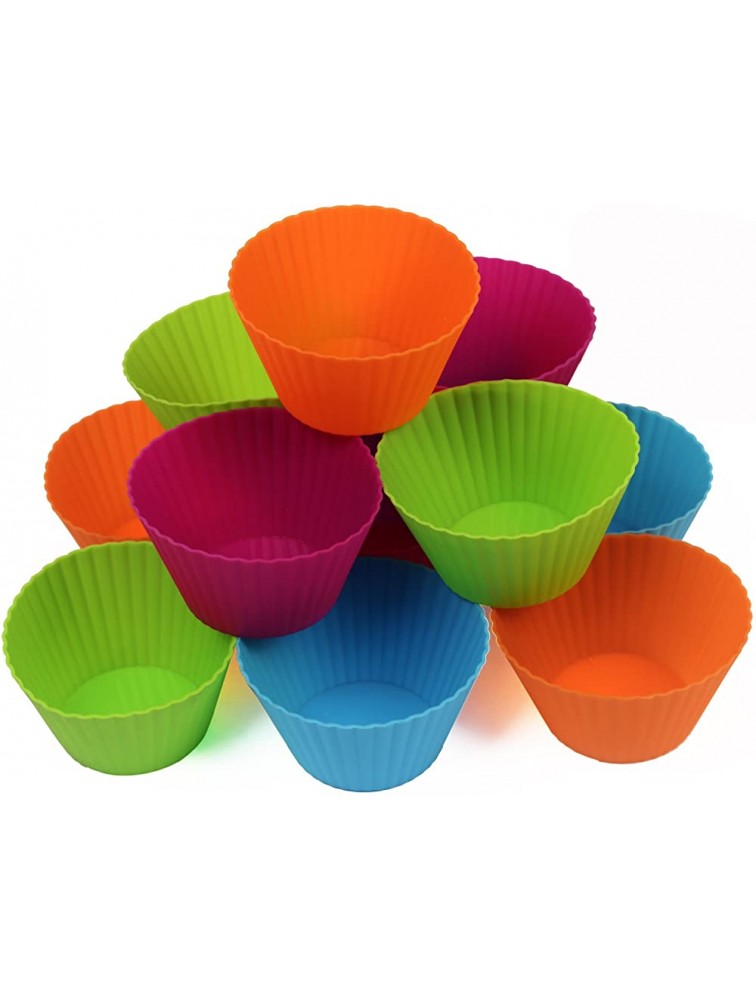 Webake Jumbo Silicone Muffin Cups 3.5 Inch Jumbo Silicone Baking Cups Reusable Cupcake Liners Nonstick Large Cake Cups Set Stand Alone Cupcake Holder 12 Pack Auto Cup Holder Liner - BPJGT26EC