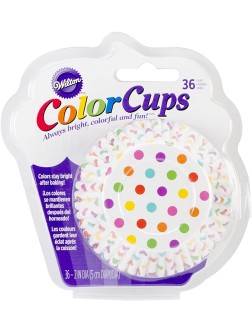 Wilton 36-Pack Color Baking Cup Standard Dots Rainbow - BYSTM1JJB
