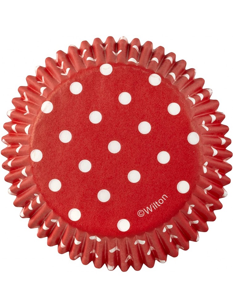 Wilton Baking Cups Standard Dots Red 75 Piece - BPCDC96SY