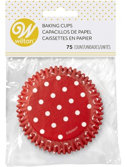 Wilton Baking Cups Standard Dots Red 75 Piece - BPCDC96SY