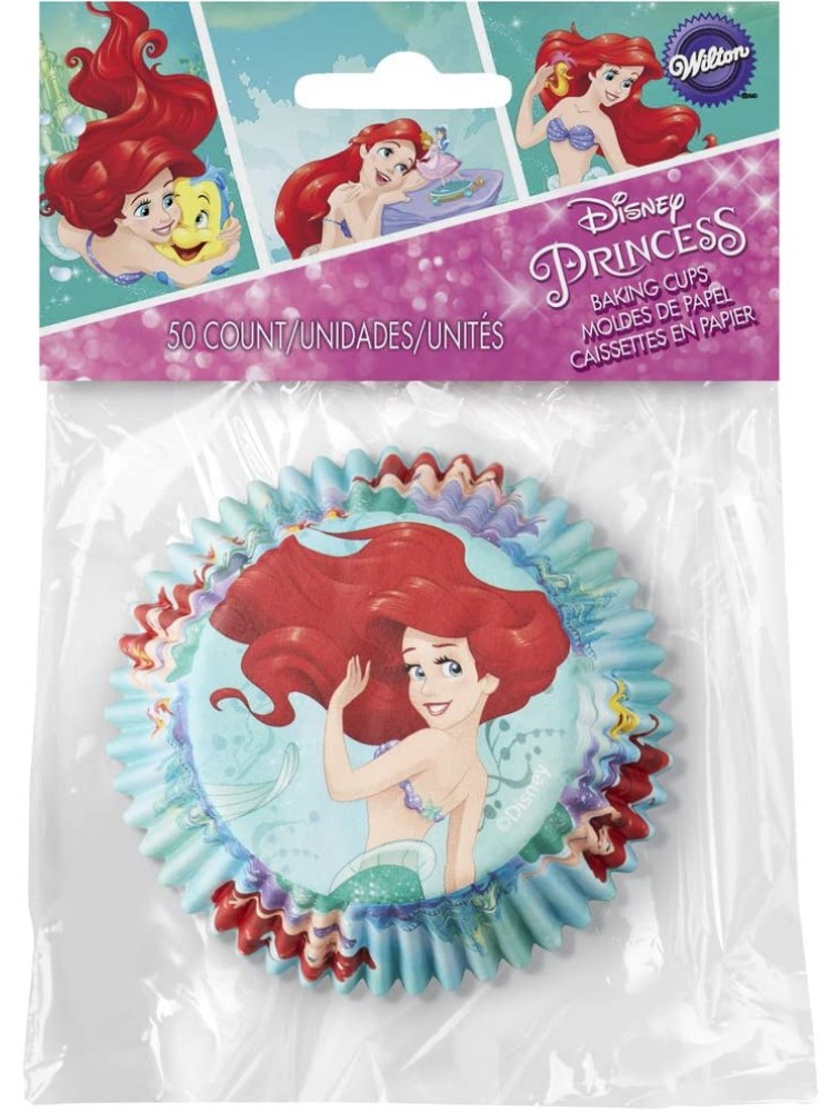 Wilton Disney Princess Little Mermaid Ariel 50 Count Cupcake Liners Assorted - BANERNZCL
