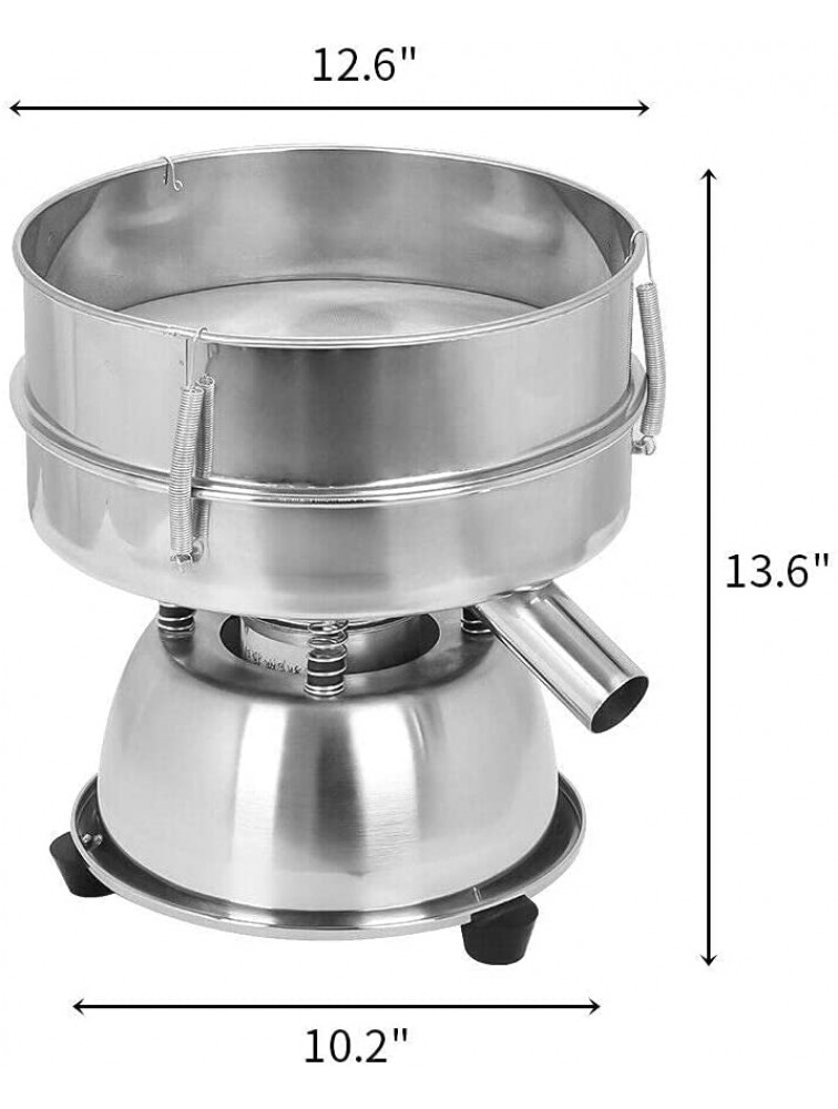 110V Stainless Steel 300mm 40 Mesh Electric Vibrating Sieve Machine Sifters for Powder Particles - B8NSHCRHD
