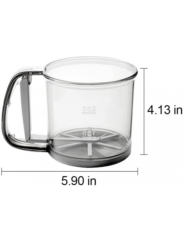 A-XINTONG Transparent Flour Sifter Visible with Scale Handled Semi-automatic Non-stick Sifter Powder Sifter Baking Tools - BEVPMZ7OM