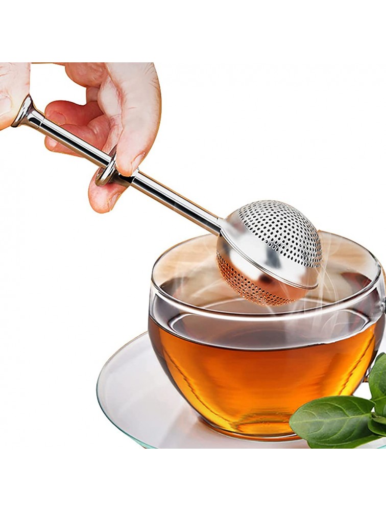 Aswewamt 3 Styles Powdered Sugar Shaker with Spring-operated Handle,Stainless Steel Tea Leak Strainer Kitchen Small Hole Accessories for Filter Spices Heart Round，Hemisphere - B8I51XF90