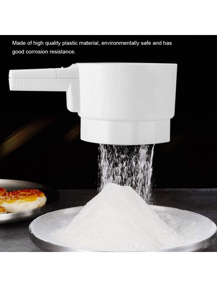 Battery Operated Flour Sifter Handheld Sieve Flour Strainer New Flour 5 Cup Powered Automatic Handed Fine Kitchen Cooking White Handle Ideal Gift for Baker Battery Not Included - B00GBJKJ0