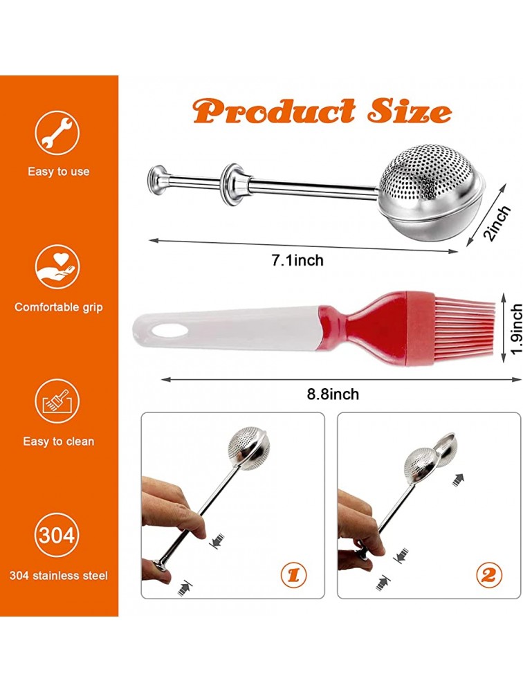 CYTCYFCZPT Powdered Sugar Duster Sugar Duster With Food Grade Silicone Brush Stainless Steel One-Handed Spring Handle Baking Tool Duster Suitable for Sifting Sugar Flour Spices 3 Piece Set - BFA6X73Z1