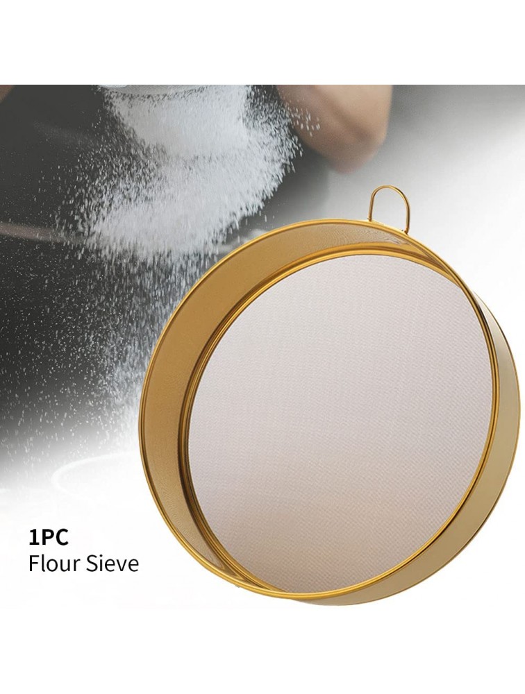 Flour Sieve Sieve Fine Mesh Kitchen Home Stainless Steel With 80 Mesh Flour Sieve Durable Professional RoundSilver - BL5BEWE1D
