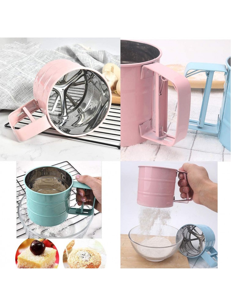 Flour Sifter Baking Sifter Cup Sifter for Baking Flour Sieve with 24 Fine Mesh Stainless Steel Handheld Baking Sieve Cup for Sugar Flour Coffee Powder - BJ8JTWVPD
