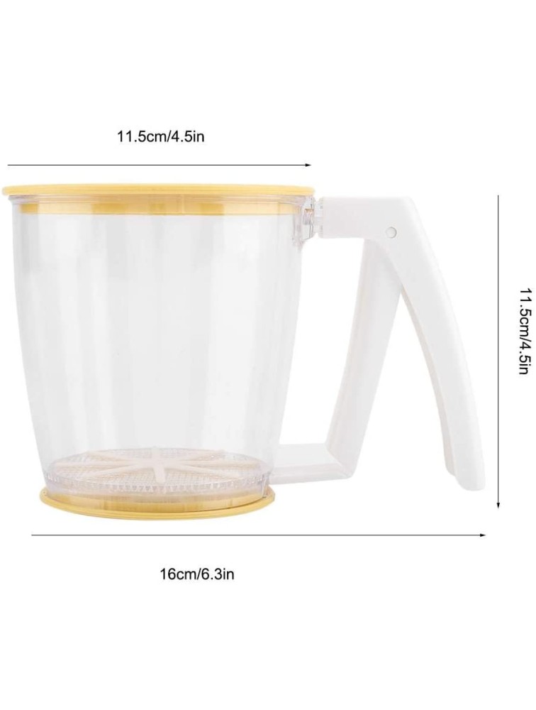 Flour Sifter One Hand Cup Flour Sifter Hand-held Strainer Powder Mesh Sieve with Lid Baking Supplies Tools - BJFKF84T2