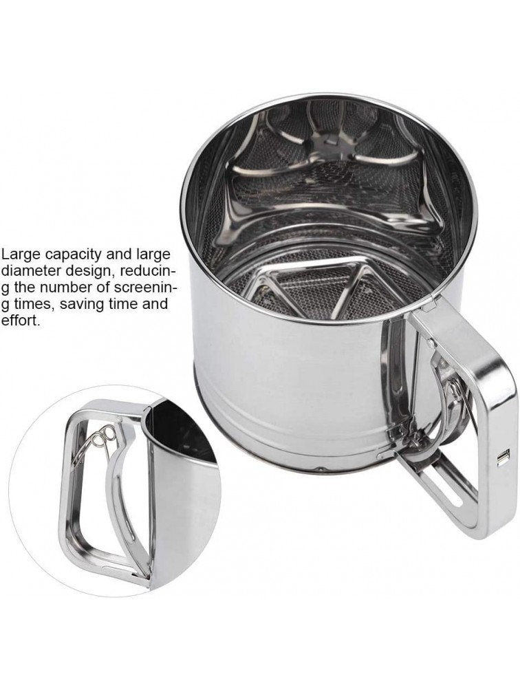 Flour Sifter Stainless Steel Double Layer Manual Sieve Large Capacity Strainer Double-Layer Screen Design Kitchen Cooking Baking Tool - BV2TGXEK6