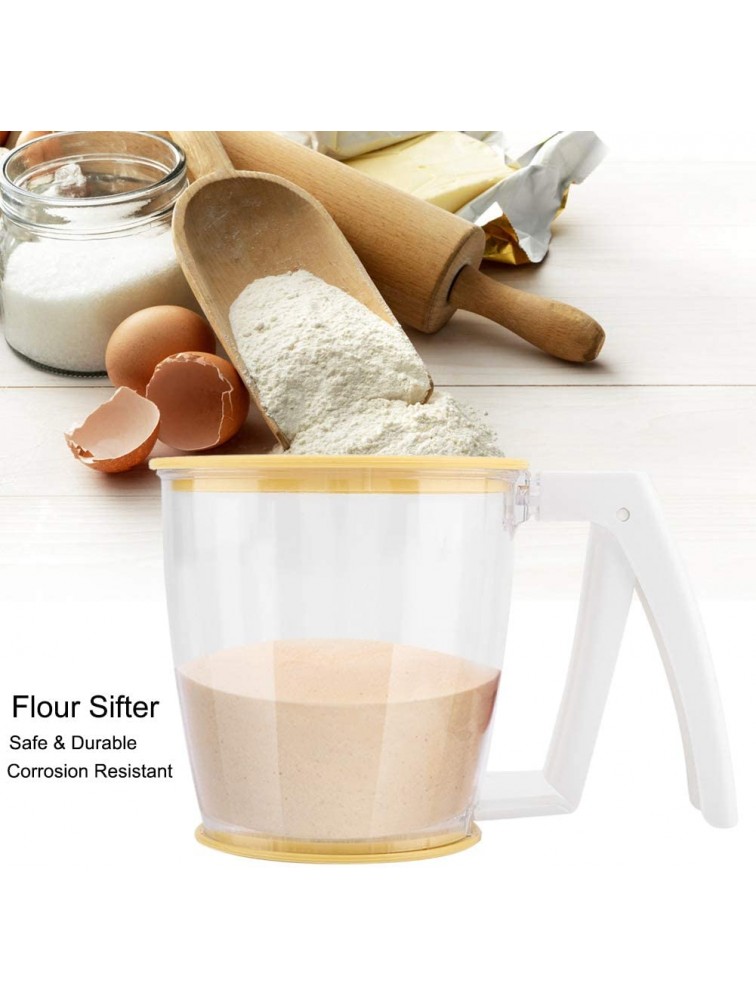 Flour Sifter Vensans Hand-held Cup Flour Sifter Strainer Powder Mesh Sieve Baking Supplies Tools with Lid - BX4BV3GQ3
