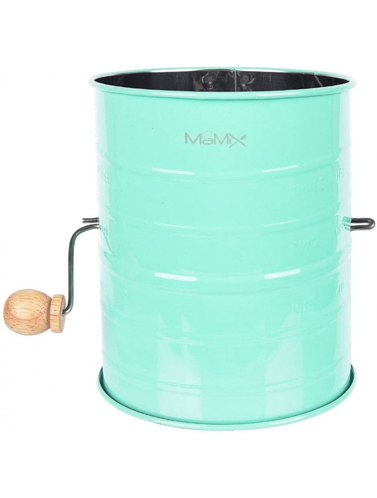 MaMix Stainless Steel Baking Hand Crank Flour Sifter with 2 Wire Agitator 3 Cup - BMGII7Y2H
