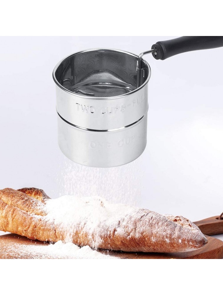 Powder Sifter Flour Sieve Fine Mesh Sieve Manual Flour Sifter Handheld Flour Powder Sifter Sieve Strainer Bakeware Supplies Baking Tool for Bakery for Kitchen - B9PNKIWC7