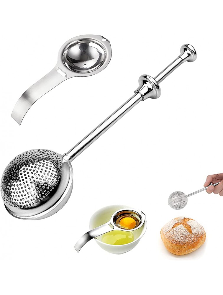 Powdered Sugar Salt Shaker,Dusting Wand for Sugar Flour,Spices,Salt and Pepper 18 8 Stainless Steel Spice Sifter Spring Handle One-Handed Operation Kitchen Baking Tools - BUYFC3CLY