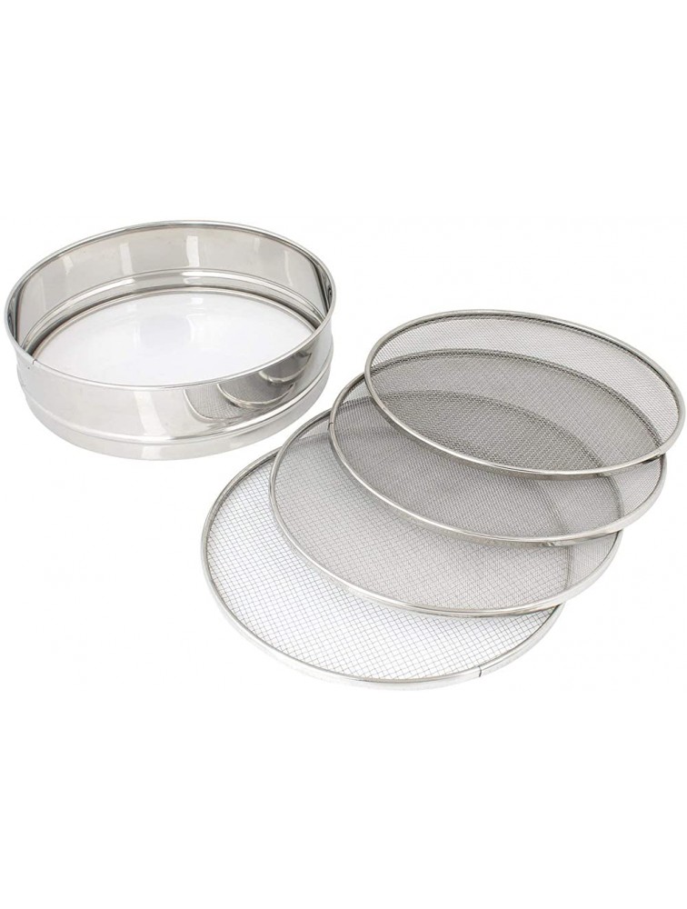 Separator Interchangeable Sieve Set karwa chauth Set of 5 Silver Steel Folding Chalni with 4 screens Stainless Steel Atta Chalni with 4 Nets Original Kitchenware sifter for multipurpose use-1 Pc - B0H5IC2EN