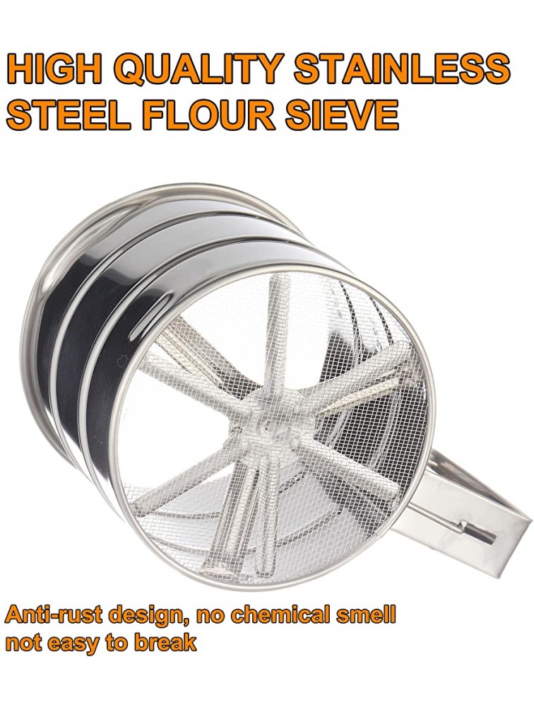 Sifter for Baking Flour Sifter Sieve Fine Mesh Stainless Steel Screen Baking Tool Powder Sugar and Coffee Strainer - BC5RY5SIB