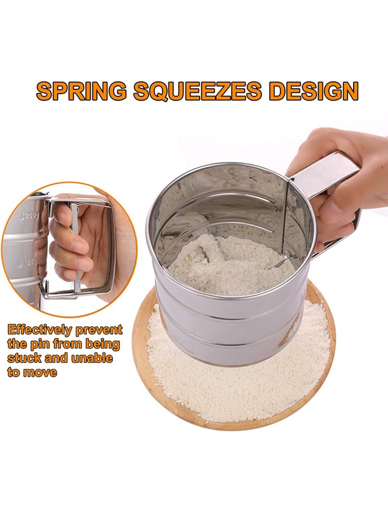 Sifter for Baking Flour Sifter Sieve Fine Mesh Stainless Steel Screen Baking Tool Powder Sugar and Coffee Strainer - BC5RY5SIB