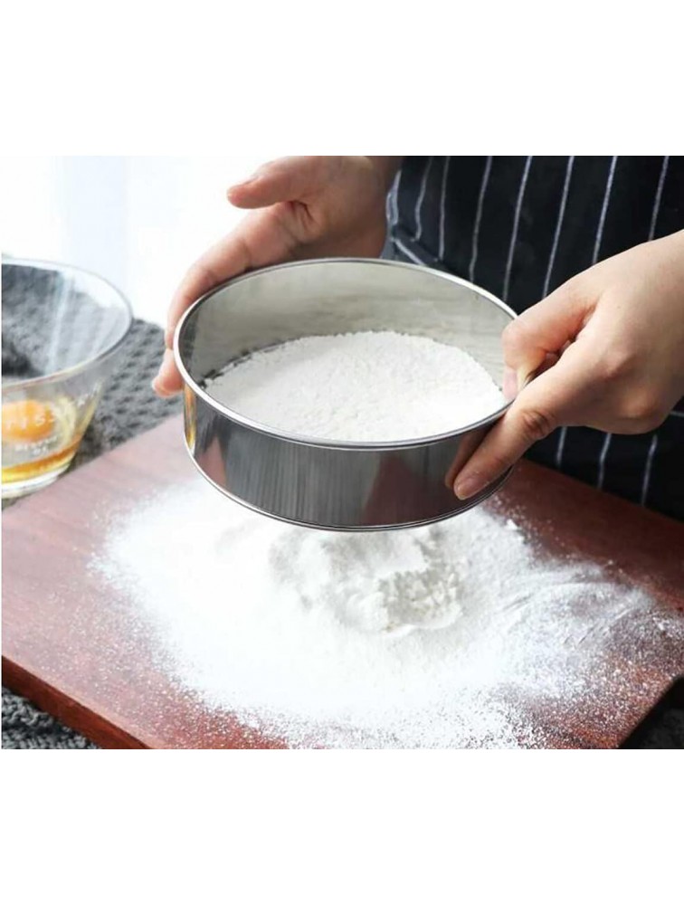 VANLAN 6 Inch Small Tamis 18 8 60 Mini Fine Mesh Flour Sieve Flour Sifter Round Stainless Steel Flour Sieve - BGQN6LQ9Y