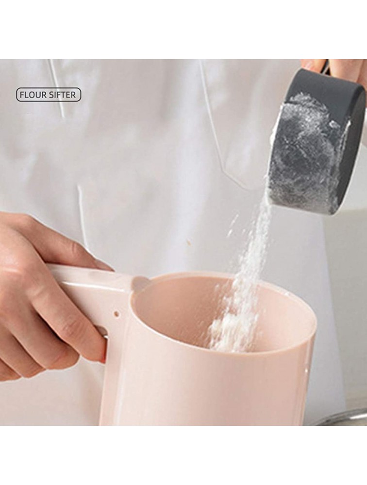 YERZ Flour Sifter Handheld Sieve Flour Strainer Fine Kitchen Cooking Sifter Semi-Mechanical Sieve Tools Pastry Baking Kitchen UtensilWhite - BAEM9COD5