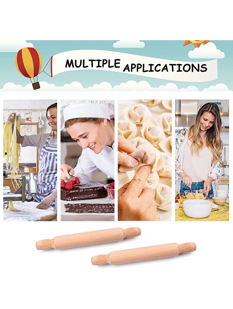 20 Pieces Mini Rolling Pins for Crafts 6 Inch Wooden Kids Mini Rolling Pin Dumpling Ravioli Rolling Pin Dough Roller French Rolling Pin for Children Fondant Pasta Pastry Pizza Crafting Baking - BH92Z85EE