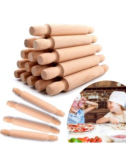 20 Pieces Mini Rolling Pins for Crafts 6 Inch Wooden Kids Mini Rolling Pin Dumpling Ravioli Rolling Pin Dough Roller French Rolling Pin for Children Fondant Pasta Pastry Pizza Crafting Baking - BH92Z85EE