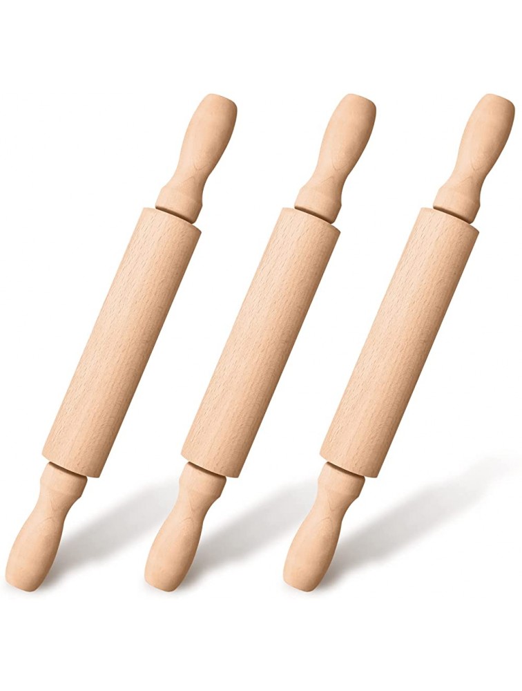 3 Pieces Mini Rolling Pin Small Wooden Rolling Pin Dumpling Dough Roller Wooden for Children's Imaginative Play or Kitchen Utensil of Fondant Pasta Bread Pastry Cookies Pizza Pie 7.9 Inch - BDW325VI5
