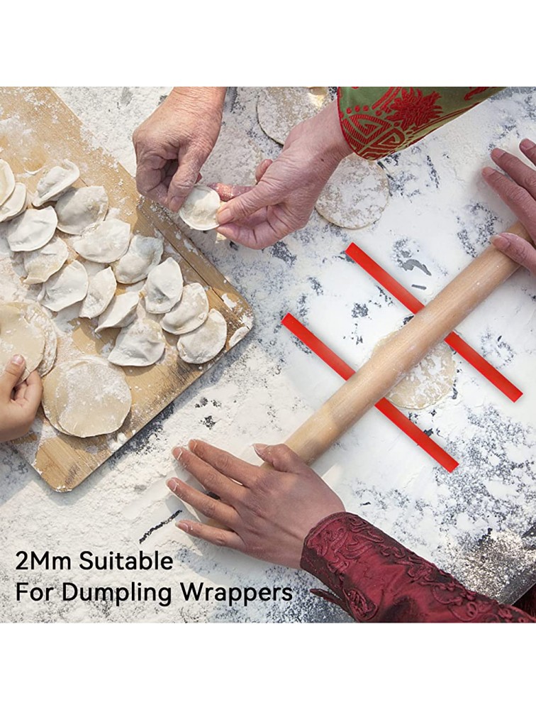6pcs Rolling Pin Guides Measuring Dough Strips Thickness Rails Baking Durable Food Grade Silicone for Kitchen Restaurant Making Biscuits Pie Pizza Dumpling - BOX1B98EB