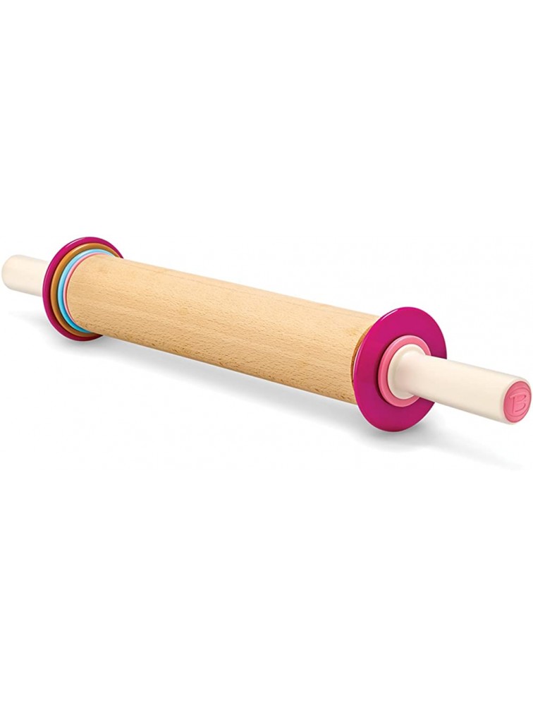 Bakelicious Adjustable Rolling Pin Wood and Nylon 12-Inch Barrel - BTNGCQYQG
