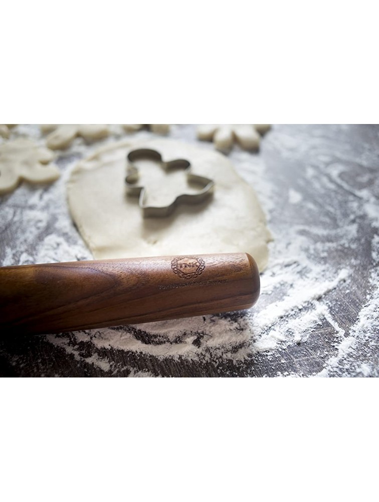 Black Walnut French Style Rolling Pin: Tapered Solid Wood Design. By Top Notch Kitchenware! - B9YING4A7