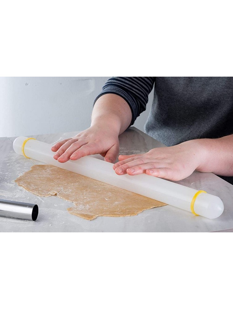 Long Rolling Pin with Thickness Rings -20” Dough roller Fondant roller with 5 sets of Adjustable Rolling Pin Guides for Cookie Rolling Pins Nonstick Fondant Rolling Pin by CraftIt Edibles - BLFFIP6RX