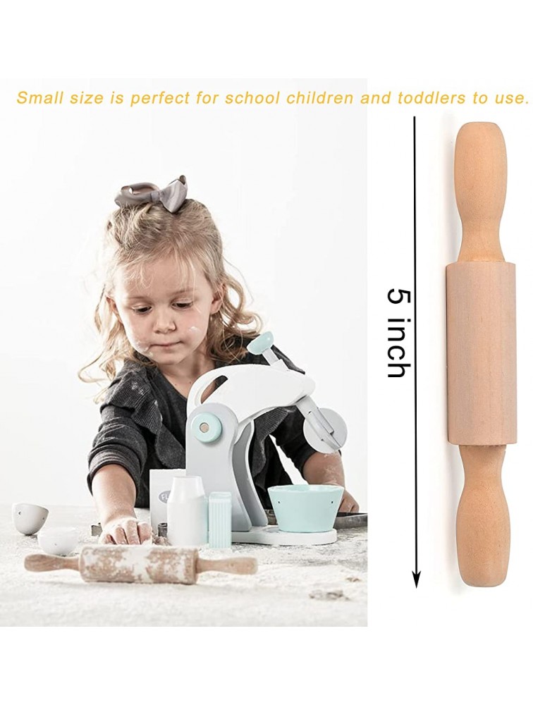 SOUJOY Set of 12 Mini Rolling Pin for Craft 5 Inch Wooden Dough Roller Small Rolling Pin for Children in the Kitchen Play-doh and Imaginative Play - BRMKCKY02
