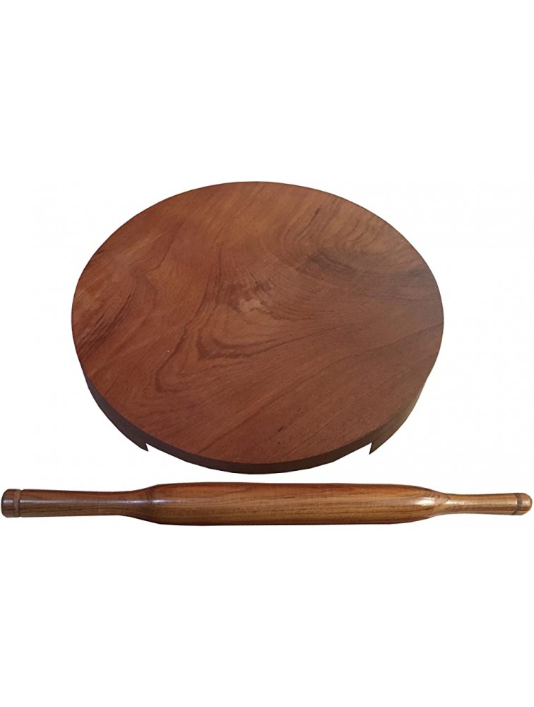 Wooden Belan Chakla Wooden Chakla Belan Wooden Circular Board with Rolling Pin - B63AQ6LQ2