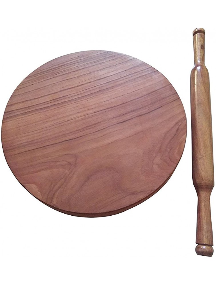Wooden Belan Chakla Wooden Chakla Belan Wooden Circular Board with Rolling Pin - B63AQ6LQ2