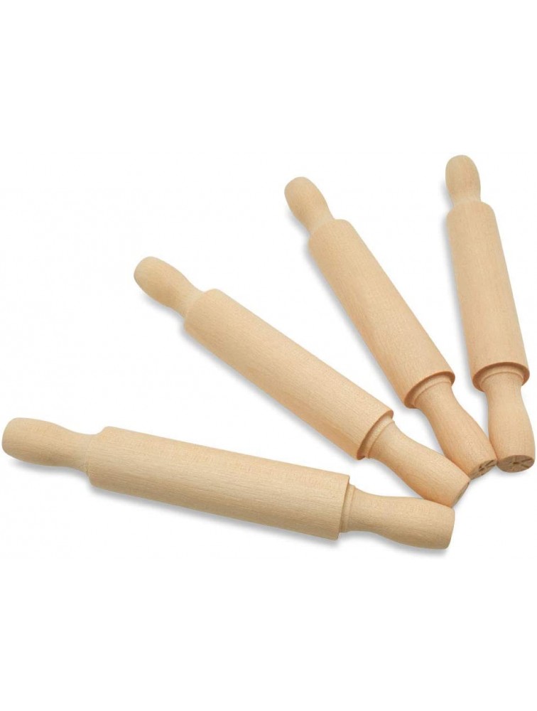 Wooden Mini Rolling Pin 5 Inches Long Pack of 6 Great for Children in The Kitchen Play-doh Crafting and Imaginative Play by Woodpeckers - BIDBJP823