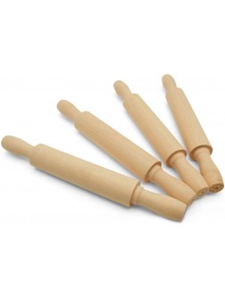 Wooden Mini Rolling Pin 7 Inches Long Pack of 6 Perfect for Fondant Pasta Children in The Kitchen Play-doh Crafting and Imaginative Play by Woodpeckers - BEZBG7AMR