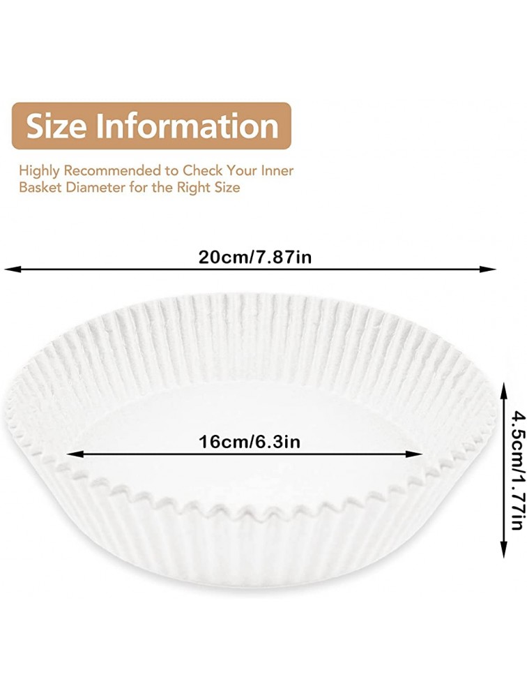 180PCS Air Fryer Disposable Paper Liner Non-Stick Air Fryer Filter Liners Oil-Proof Water-Proof Parchment Round Paper Liners for Air Fryer Basket,Baking ,Roasting ,Microwave - BEWCZY299