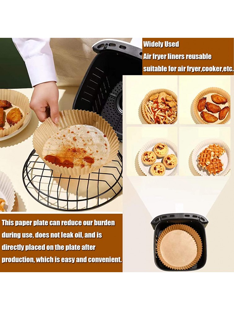 50 Pcs Air Fryer Disposable Paper Liner Air Fryer Accessories 6.3 Inch Non-stick Disposable Air Fryer Liners Parchment Paper Liners Round Basket Baking Paper for Air Fryer Baking Roasting Microwave - B562KVDZI