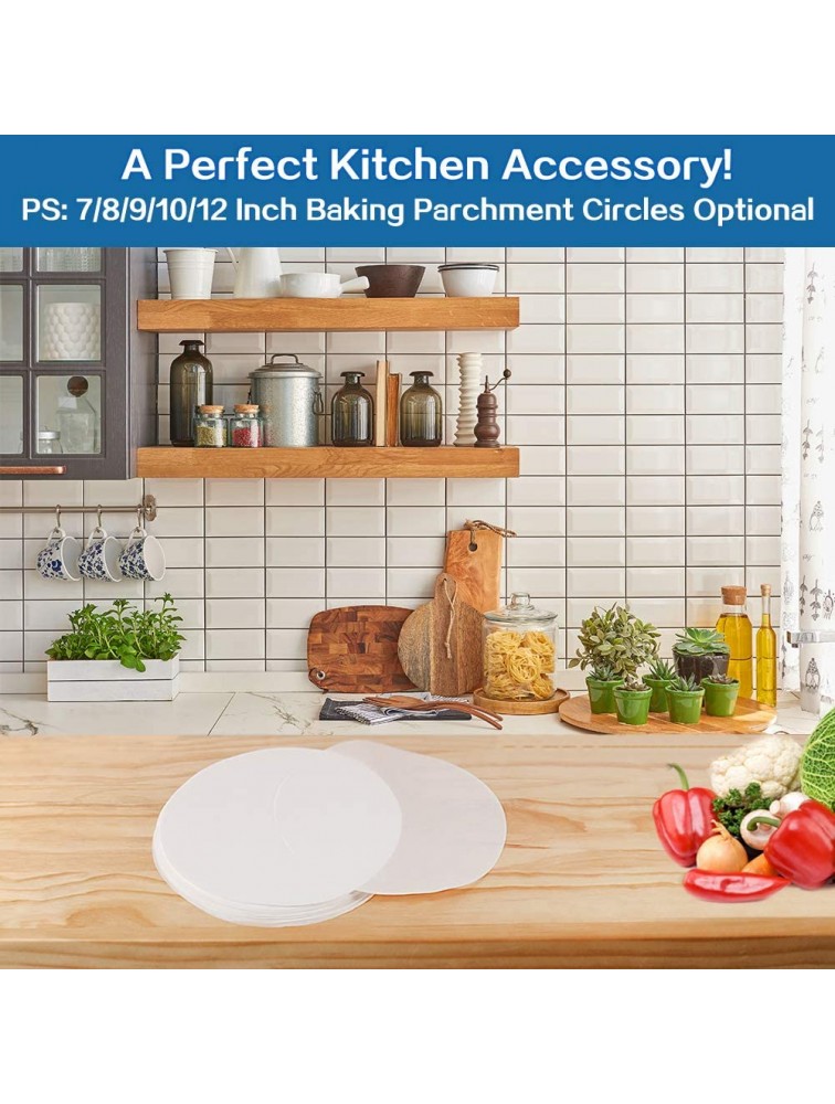 8 Inch Parchment Paper Rounds Set of 100 Non Stick Baking Parchment Circles Round Parchment Paper for Round Cake Pan Springform Pan Tortilla Press and so on - BZKRGMJJ9