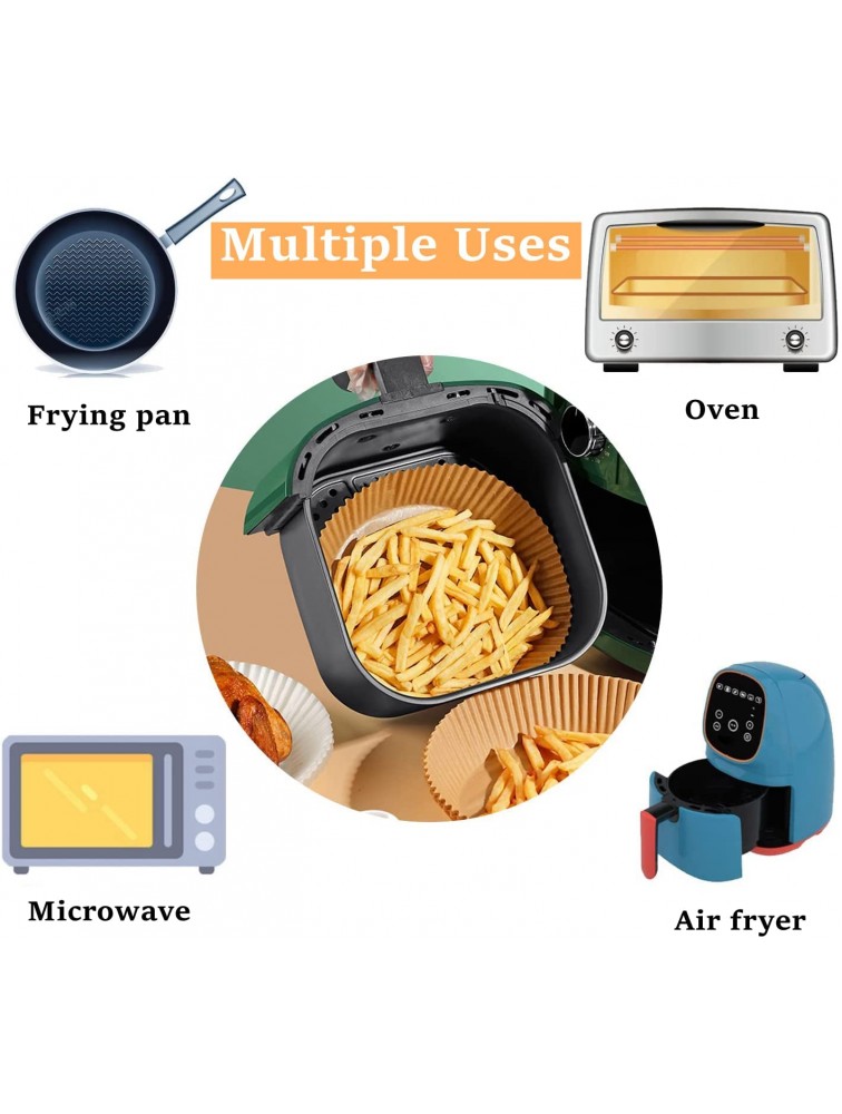 Air Fryer Disposable Paper Liner 100 Pcs Non-stick Disposable Air Fryer Liners 6.3inch Baking Paper for Air Fryer Oil-proof Waterproof Food Grade Parchment Paper for Baking Roasting Microwave - BZ491WIKI