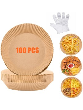Air Fryer Disposable Paper Liner 100 Pcs Non-stick Disposable Air Fryer Liners 6.3inch Baking Paper for Air Fryer Oil-proof Waterproof Food Grade Parchment Paper for Baking Roasting Microwave - BZ491WIKI