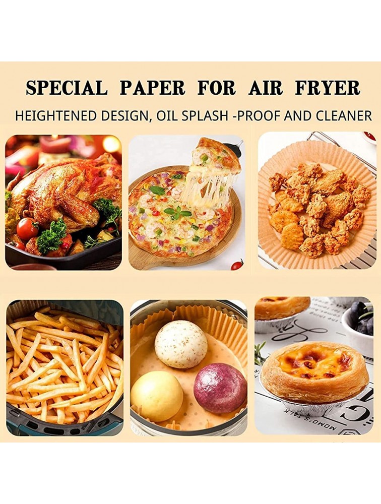 Air Fryer Disposable Paper Liner 100pcs Non-Stick Air Fryer Round Liners Cooking Paper Oil-proof Water-proof Food Grade Parchment for Steamer Microwave Food Grade Baking Paper Oil-Proof Water-proof - B9XNY6NVF