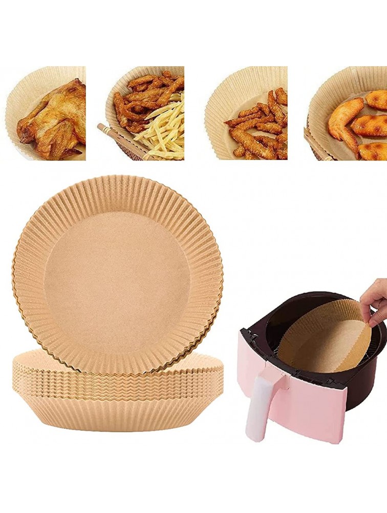 Air Fryer Disposable Paper Liner 100PCS Non-stick Disposable Air Fryer Liner Baking Paper for Air Fryer Oil-proof Water-proof Food Grade Parchment for Baking Roasting Microwave 50Pcs-6.5 inch - BAY8V4V7Q